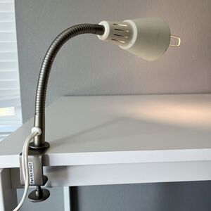 IKEA Cream and Silver Adjustable Clamp Lamp